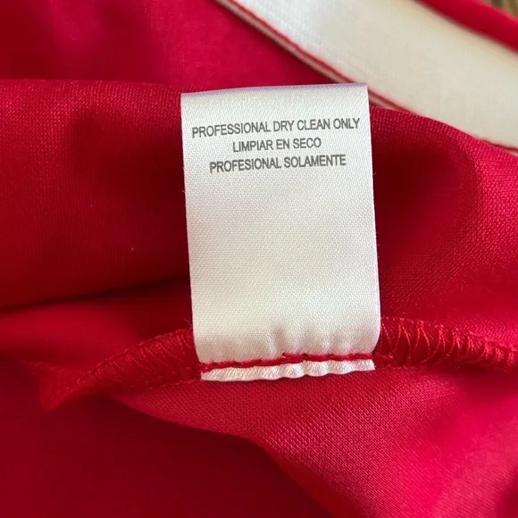 City Triangles Fit & Flare Mini Formal Party Dress Womens Jrs M Red Mesh Waist - Picture 8 of 11